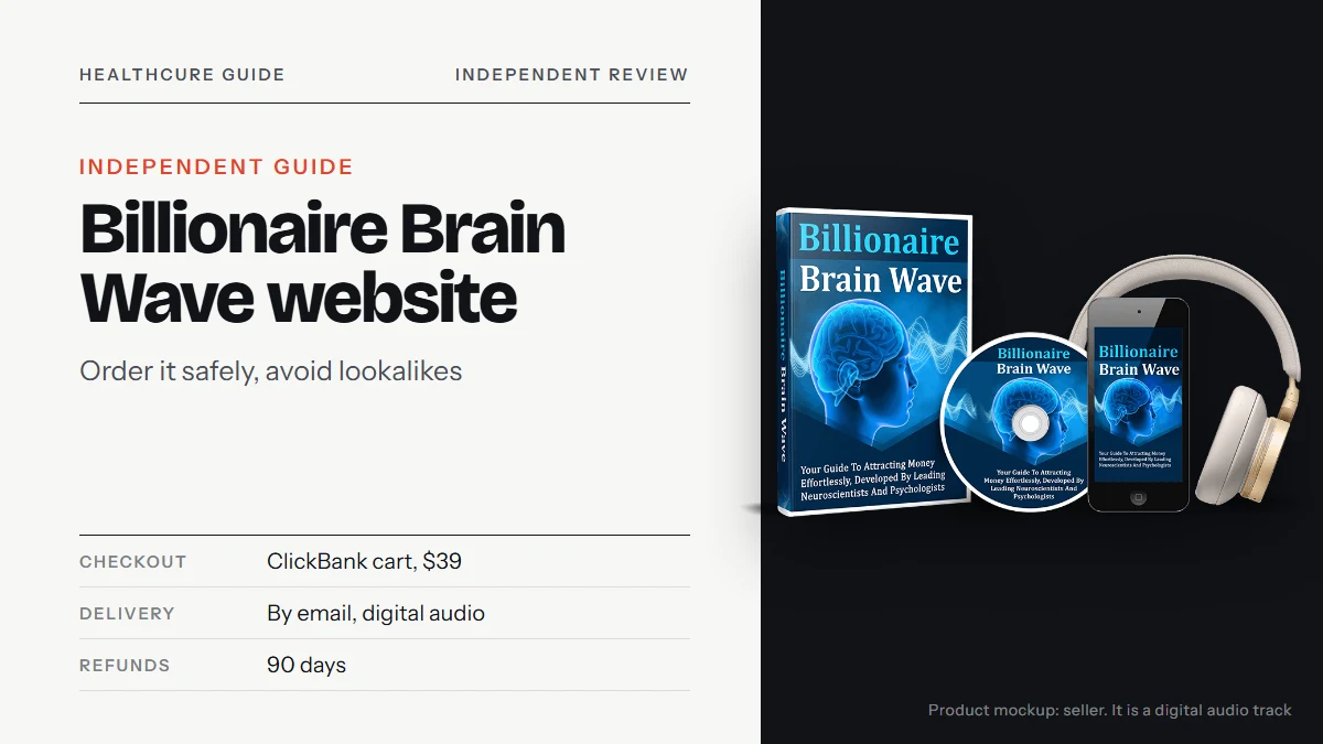 billionaire brain wave official website independent guide cover with the seller's product mockup (digital audio)
