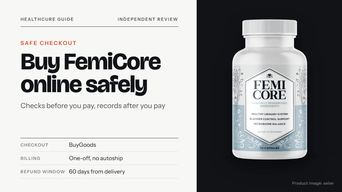 FemiCore official website buy online: the FemiCore supplement bottle