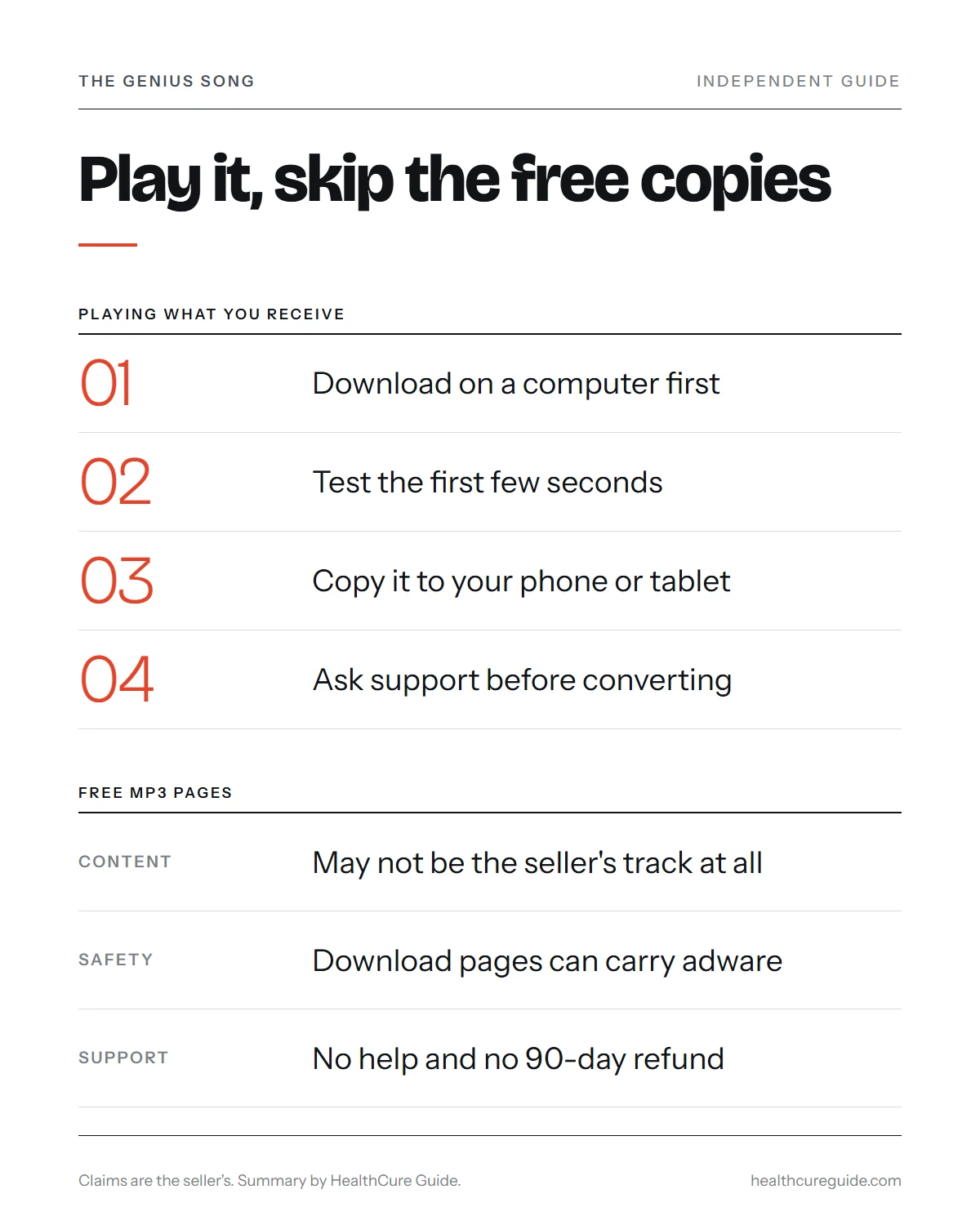 Genius song download mp3 infographic: how to play the file you receive and why free mp3 copies carry risks