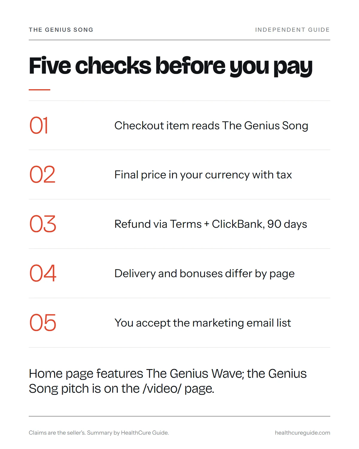 Genius song review infographic: five checks to run before paying for the track