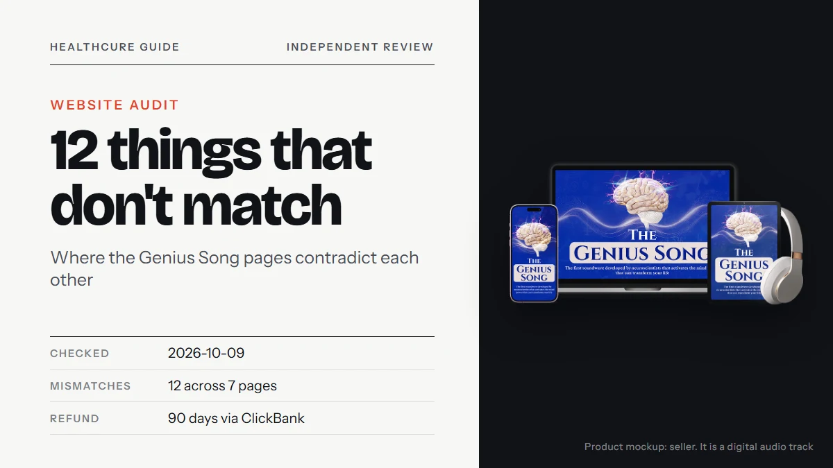 The Genius Song website: the seller's device mockup of a laptop, tablet, phone and headphones