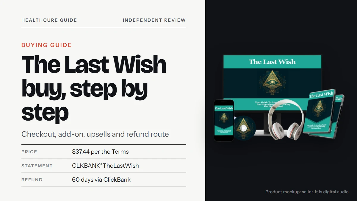 The Last Wish buy: the seller's mockup with monitor, phone, headphones and disc cases