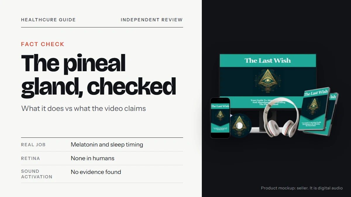 The Last Wish pineal gland: the seller's illustration mockup of a monitor, phone, headphones and disc cases
