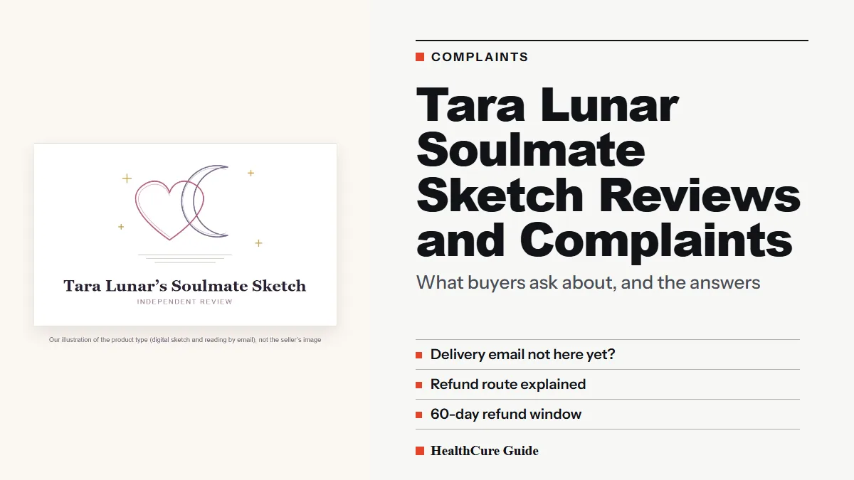 Tara Lunar Soulmate Sketch reviews complaints cover listing delivery email and refund route beside our illustration