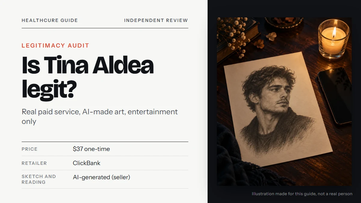 Is Tina Aldea Soulmate Sketch legit: our own pencil-portrait illustration of a fictional face